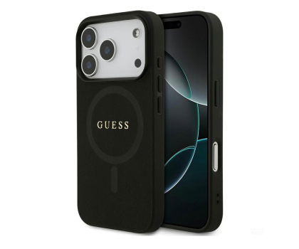 Etui do telefonów Guess Saffiano Classic Logo MagSafe do iPhone 17 Pro czarny